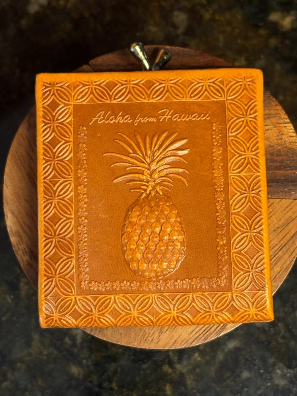 Leather Coin Purse | Aloha Hawaii Souvenir, Grenvil Denmark - Vintage